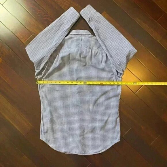 Banana Republic Men's Button Down Shirt Slim Fit Blue White Plaid Mens Small - Picture 11 of 15